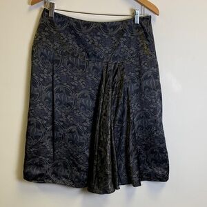 The Limited Dark Gray Patterned A-Line Skirt